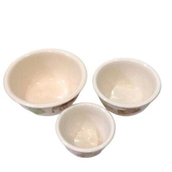 Set of 3 Corelle Coordinates Textured Leaves 1, 2 & 3 Quart Mixing Serving Bowls - Picture 3 of 13